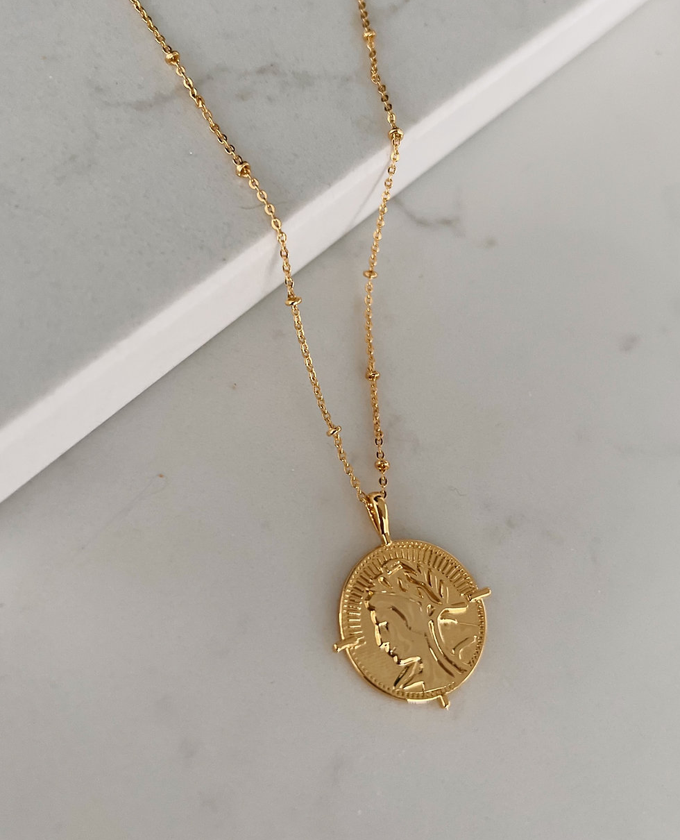 18k Gold Plated Coin Necklace GoldLunar